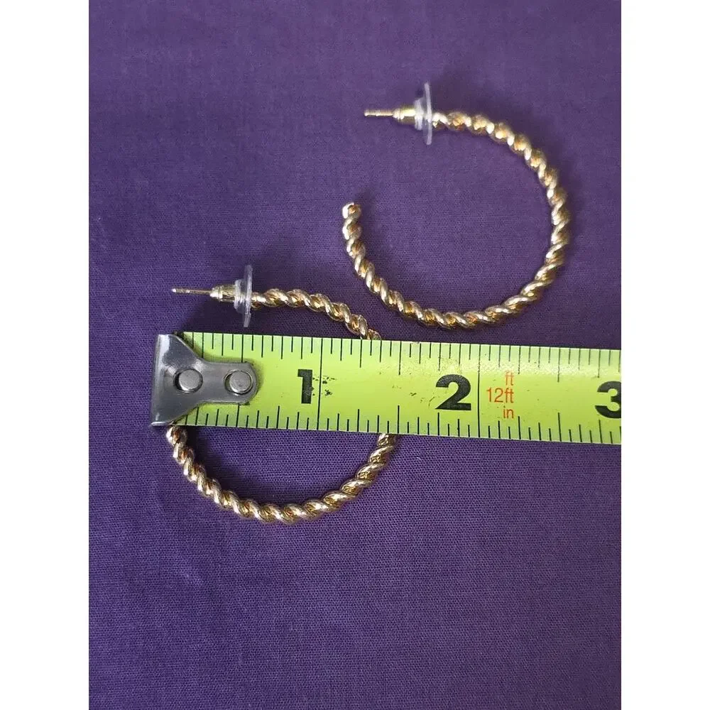 Catherine Malandrino Set Of Three Pairs Gold Tone Hoop Earrings 1.5